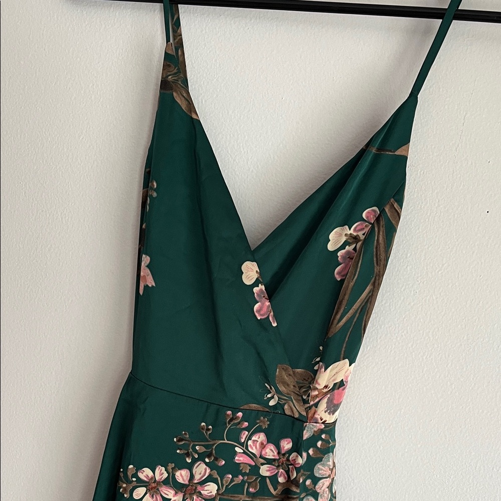 Lulus still the one Floral emerald Green Maxi Sz Xs Dress Bin Z - Picture 5 of 9